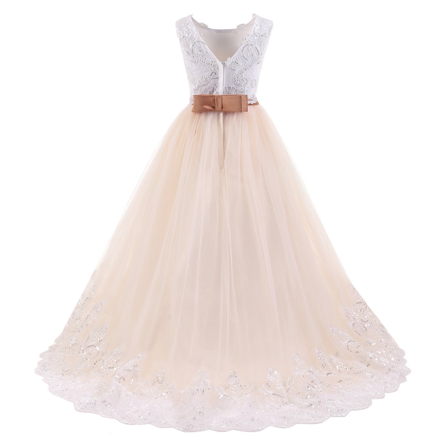 AURORA” TWO-TONE LACE & TULLE CEREMONY DRESS
