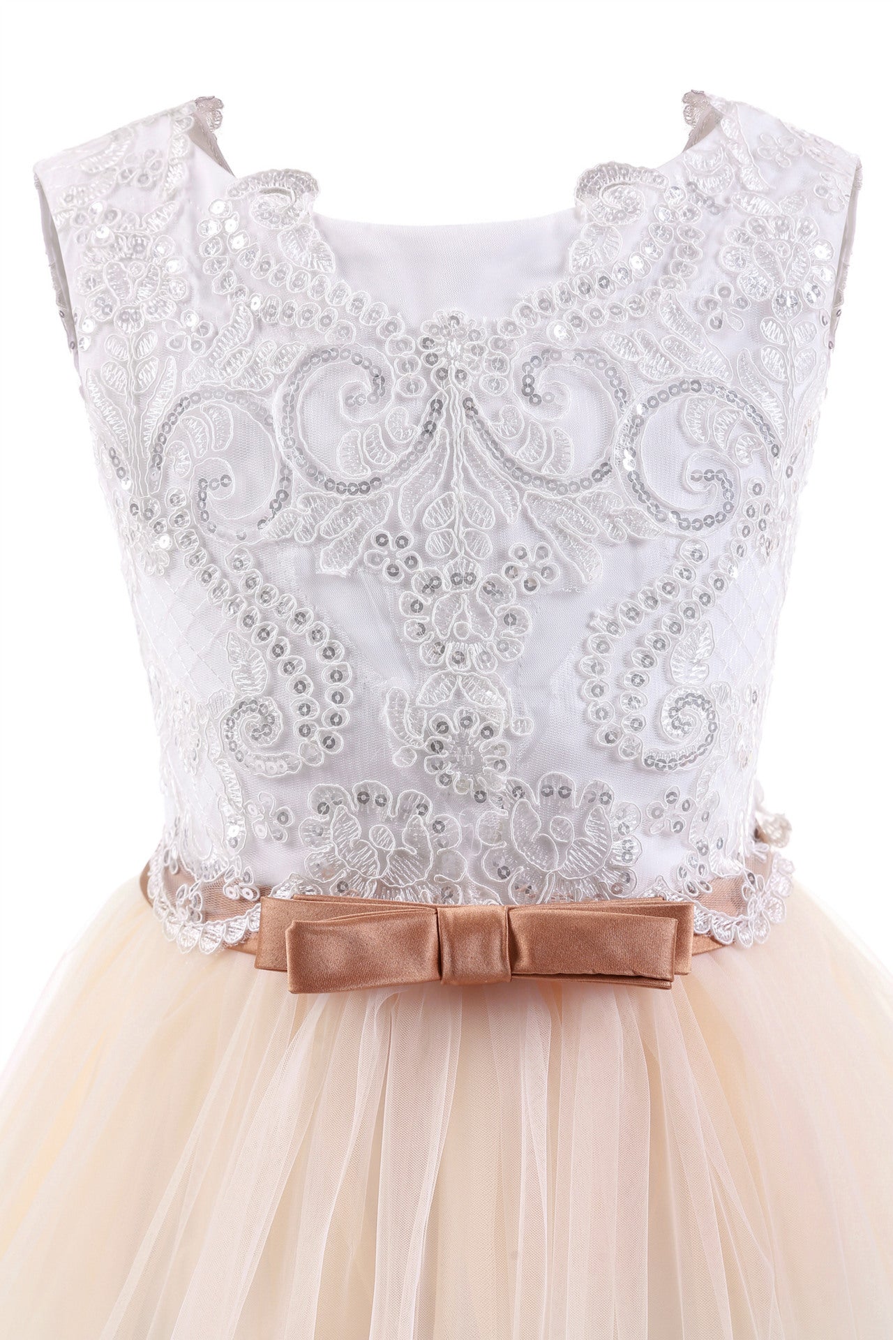 AURORA” TWO-TONE LACE & TULLE CEREMONY DRESS