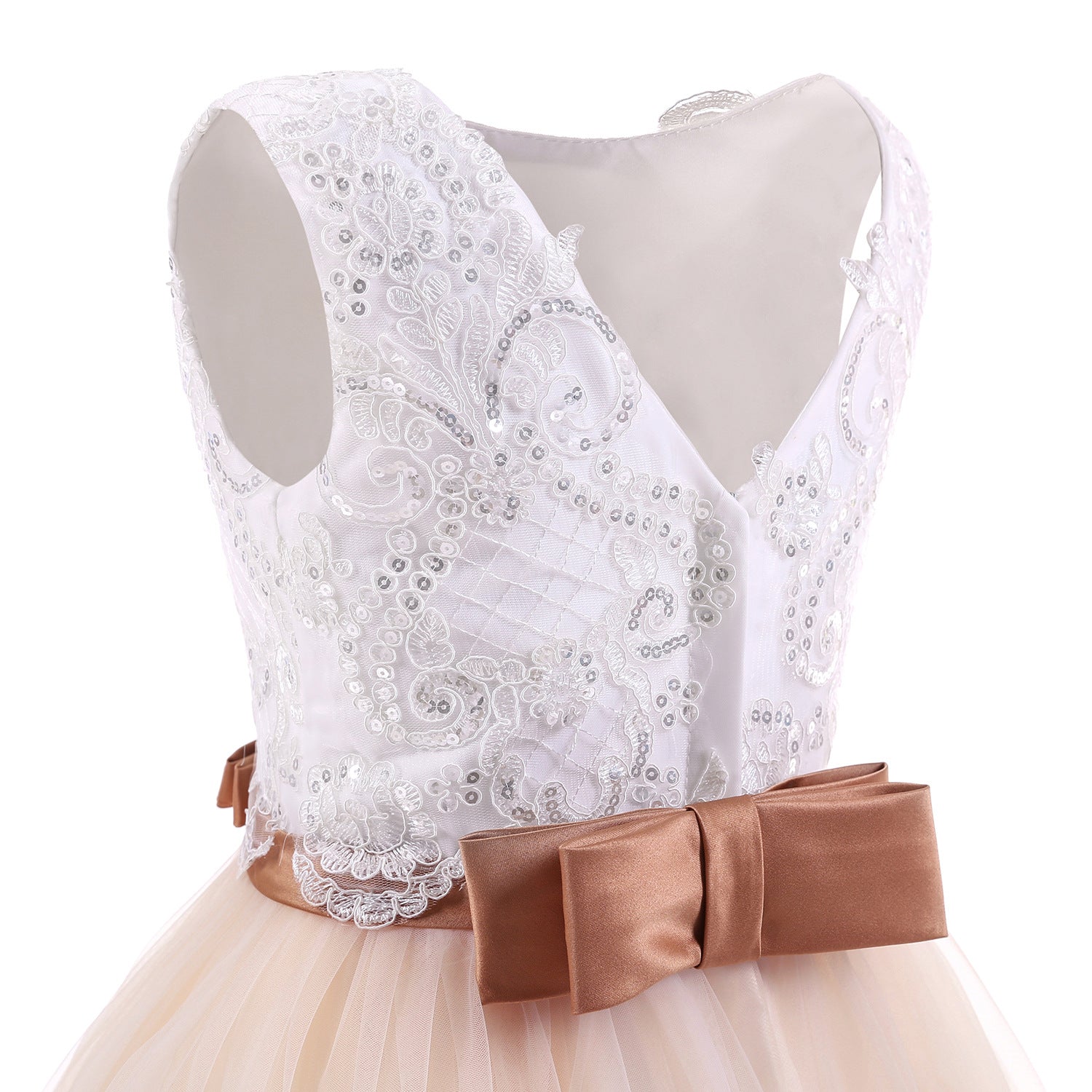AURORA” TWO-TONE LACE & TULLE CEREMONY DRESS