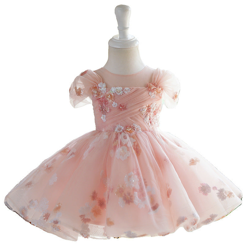 Elegante abito da principessa per bambine, perfetto per compleanni e cerimonie. Design raffinato in stile europeo con tessuti di alta qualità.