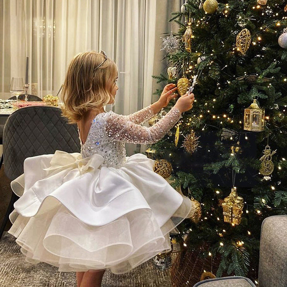 “AURORA” SHORT LAYERED DRESS FOR BAPTISMS & CEREMONIES