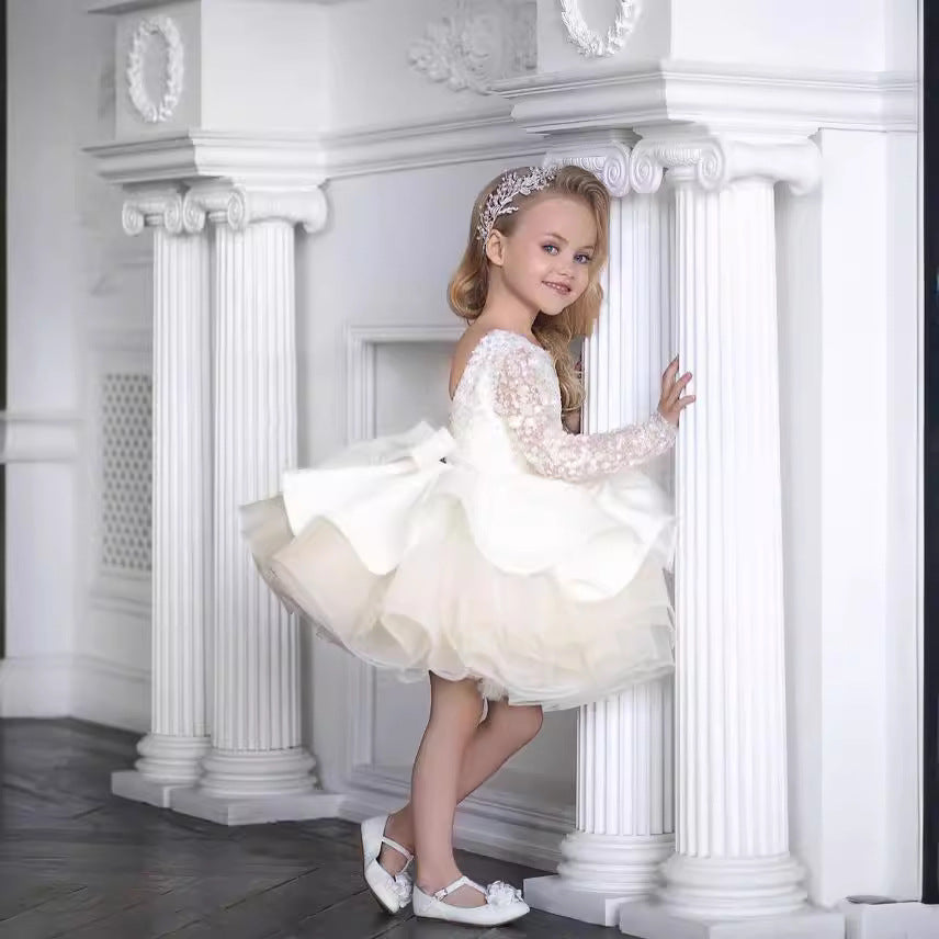 “AURORA” SHORT LAYERED DRESS FOR BAPTISMS & CEREMONIES
