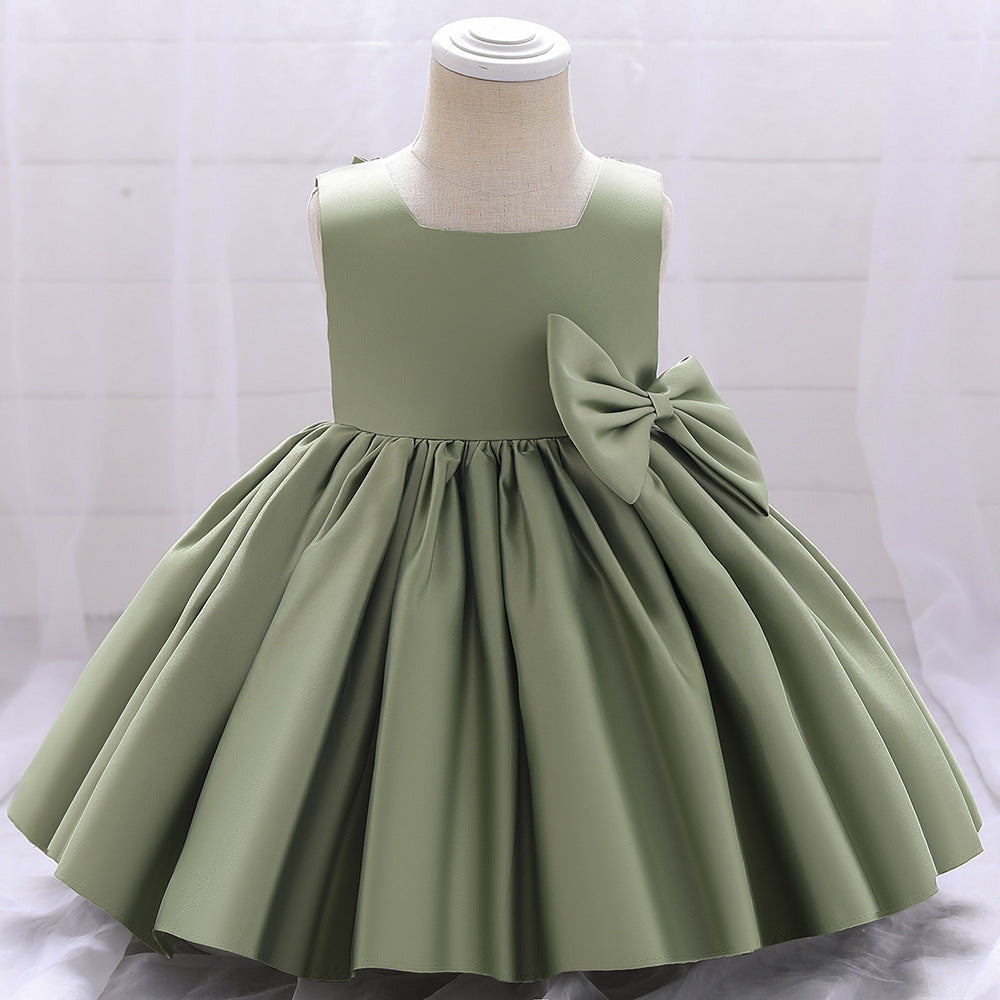 GORGEOUS CEREMONY DRESS WITH XXL BOW IN MULTIPLE COLORS