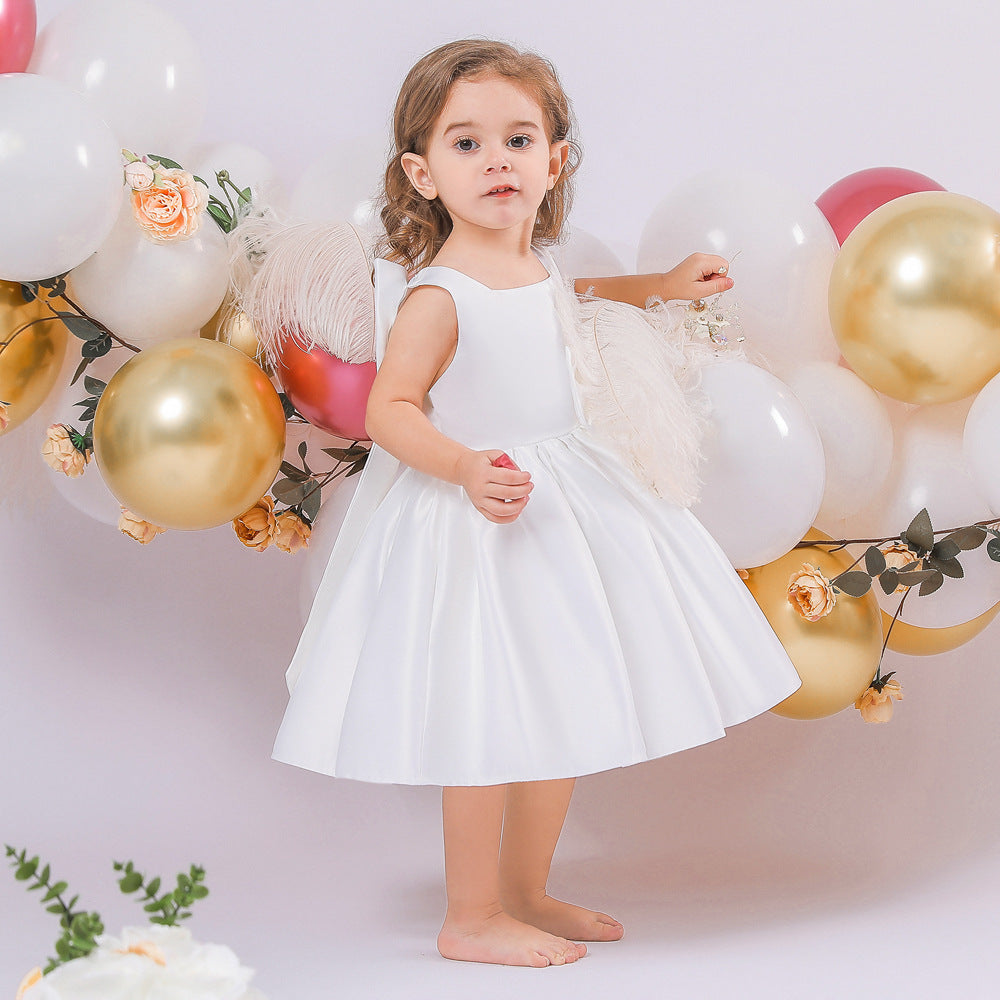 GORGEOUS CEREMONY DRESS WITH XXL BOW IN MULTIPLE COLORS
