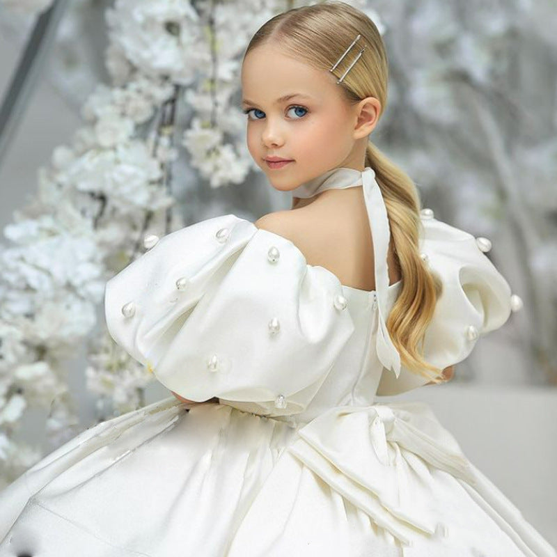 “SATIN PEARL DREAM” – WHITE PARTY DRESS FOR ALL OCCASIONS