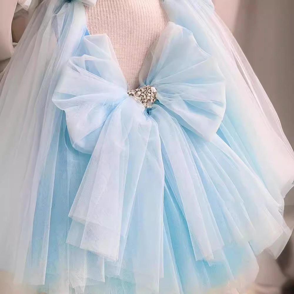 “BLUE BLOSSOM” EMBROIDERED CEREMONY DRESS