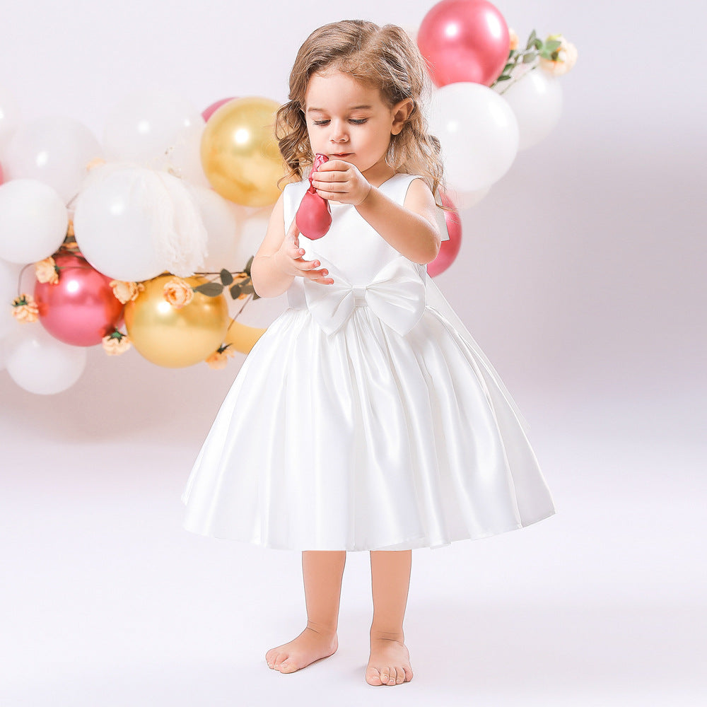 GORGEOUS CEREMONY DRESS WITH XXL BOW IN MULTIPLE COLORS