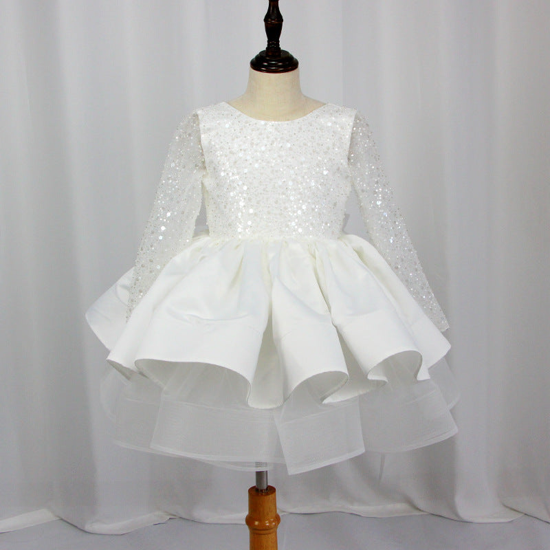 “AURORA” SHORT LAYERED DRESS FOR BAPTISMS & CEREMONIES