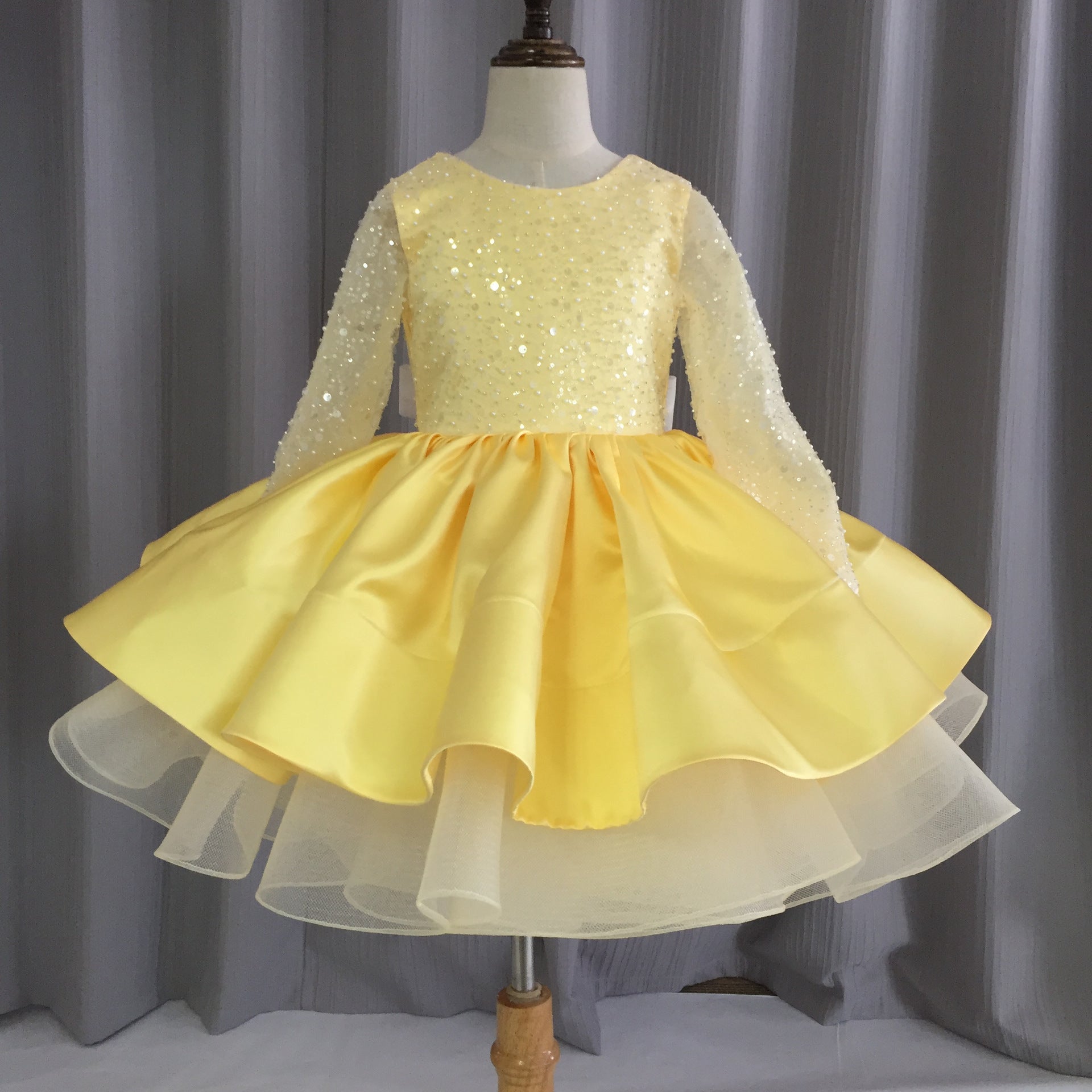 “AURORA” SHORT LAYERED DRESS FOR BAPTISMS & CEREMONIES