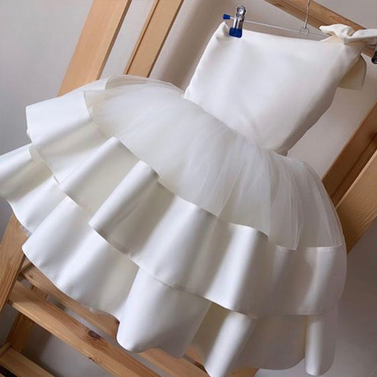 “WAVE OF LIGHT” ONE-SHOULDER CEREMONY DRESS FOR LITTLE GIRLS