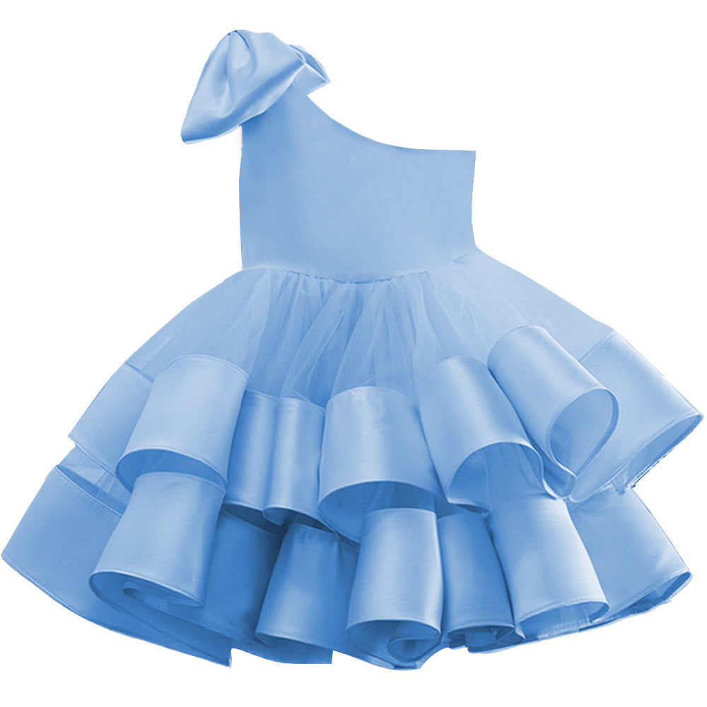“WAVE OF LIGHT” ONE-SHOULDER CEREMONY DRESS FOR LITTLE GIRLS