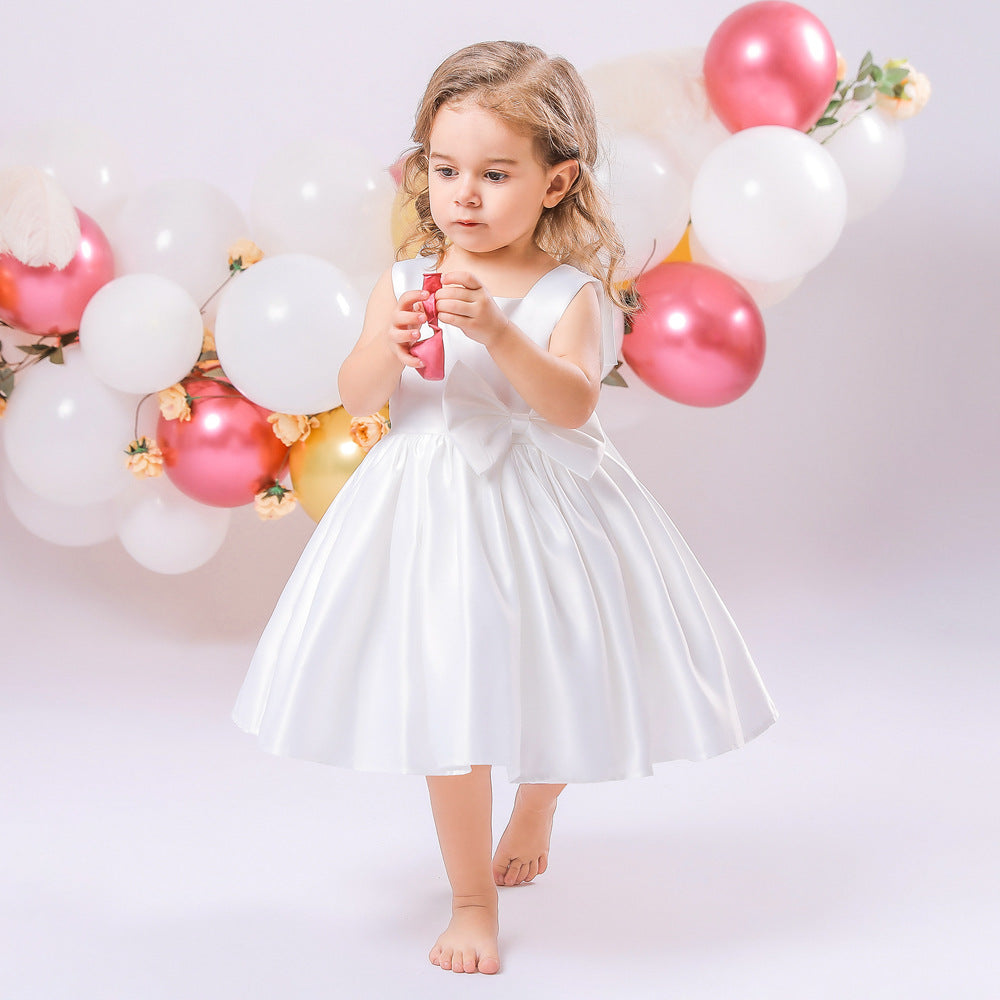 GORGEOUS CEREMONY DRESS WITH XXL BOW IN MULTIPLE COLORS
