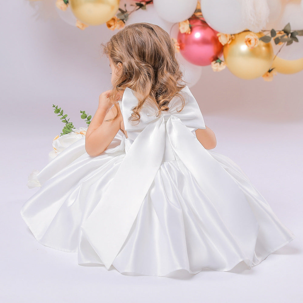 GORGEOUS CEREMONY DRESS WITH XXL BOW IN MULTIPLE COLORS
