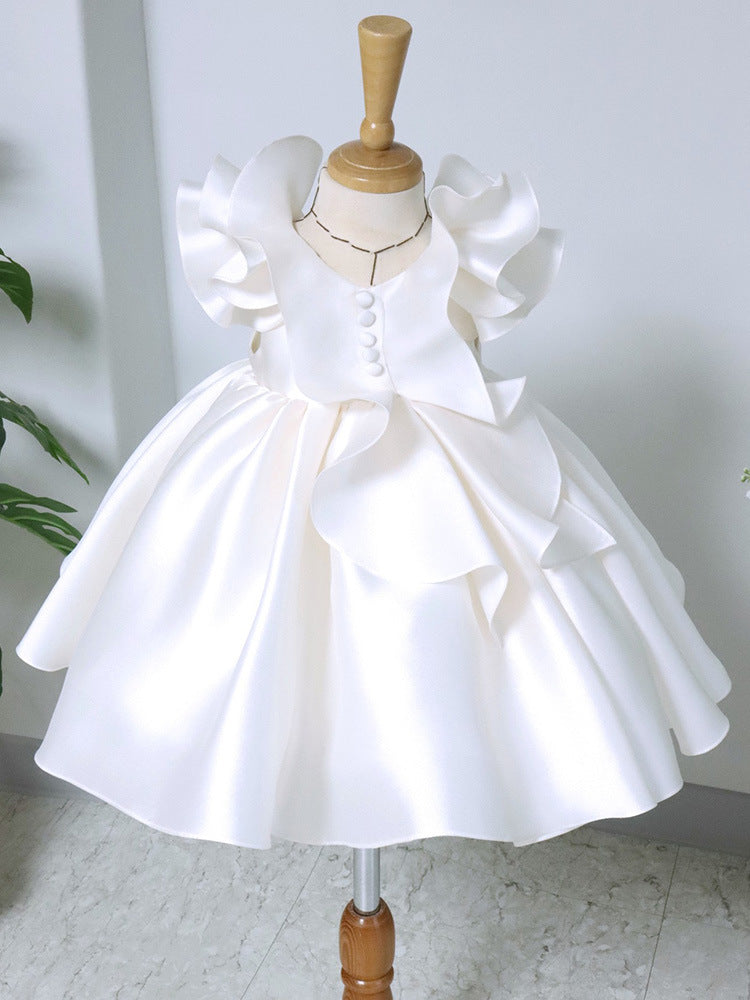 “WAVES OF SATIN” – WHITE DRESS FOR WEDDINGS & CEREMONIES
