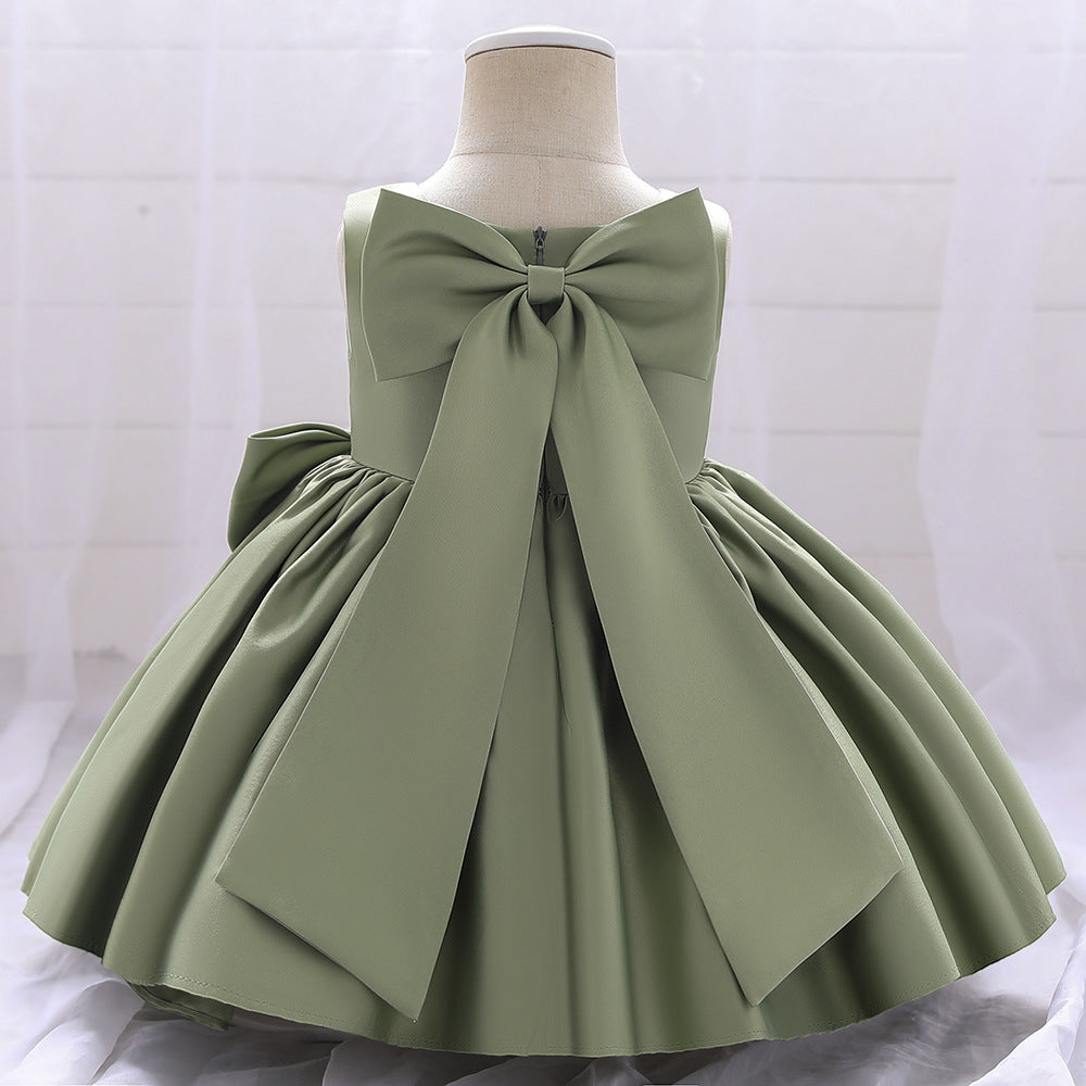 GORGEOUS CEREMONY DRESS WITH XXL BOW IN MULTIPLE COLORS