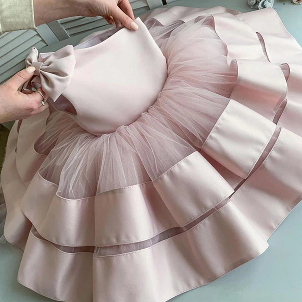“WAVE OF LIGHT” ONE-SHOULDER CEREMONY DRESS FOR LITTLE GIRLS