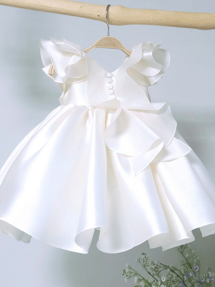 “WAVES OF SATIN” – WHITE DRESS FOR WEDDINGS & CEREMONIES
