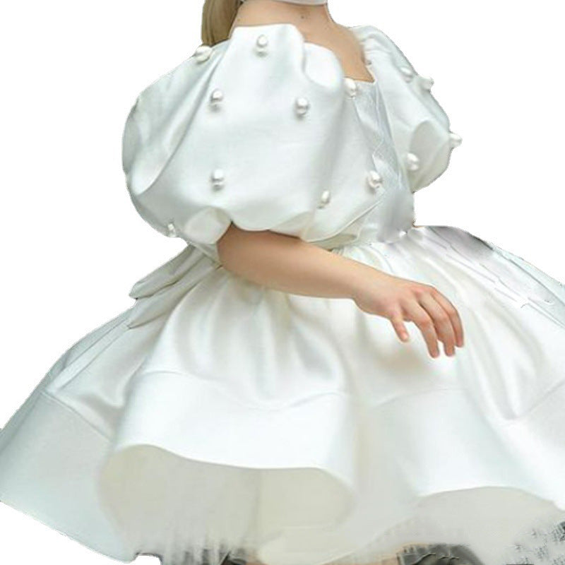 “SATIN PEARL DREAM” – WHITE PARTY DRESS FOR ALL OCCASIONS