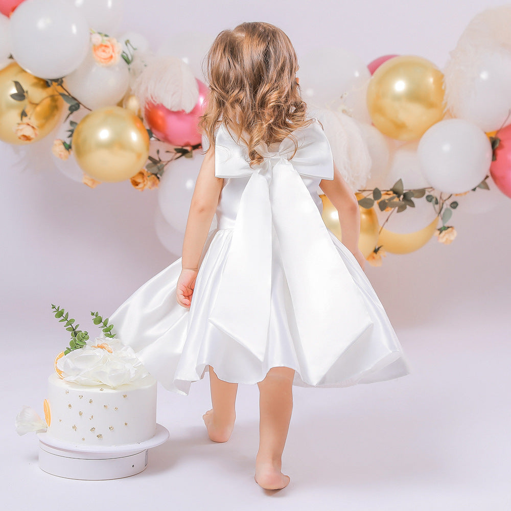 GORGEOUS CEREMONY DRESS WITH XXL BOW IN MULTIPLE COLORS