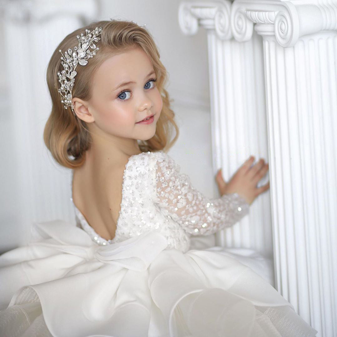“AURORA” SHORT LAYERED DRESS FOR BAPTISMS & CEREMONIES