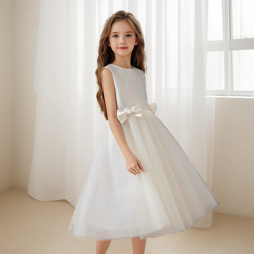 SATIN &amp; TULLE FOR YOUR COMMUNION – “ELEGANT SIMPLICITY” DRESS