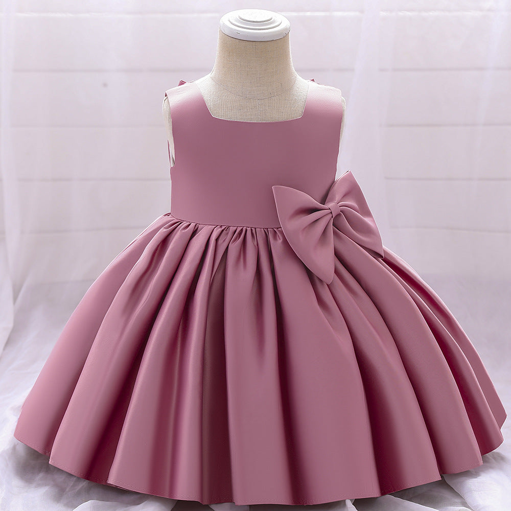 GORGEOUS CEREMONY DRESS WITH XXL BOW IN MULTIPLE COLORS