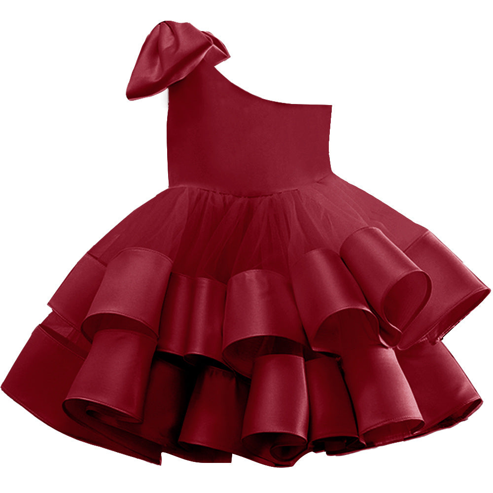 “WAVE OF LIGHT” ONE-SHOULDER CEREMONY DRESS FOR LITTLE GIRLS
