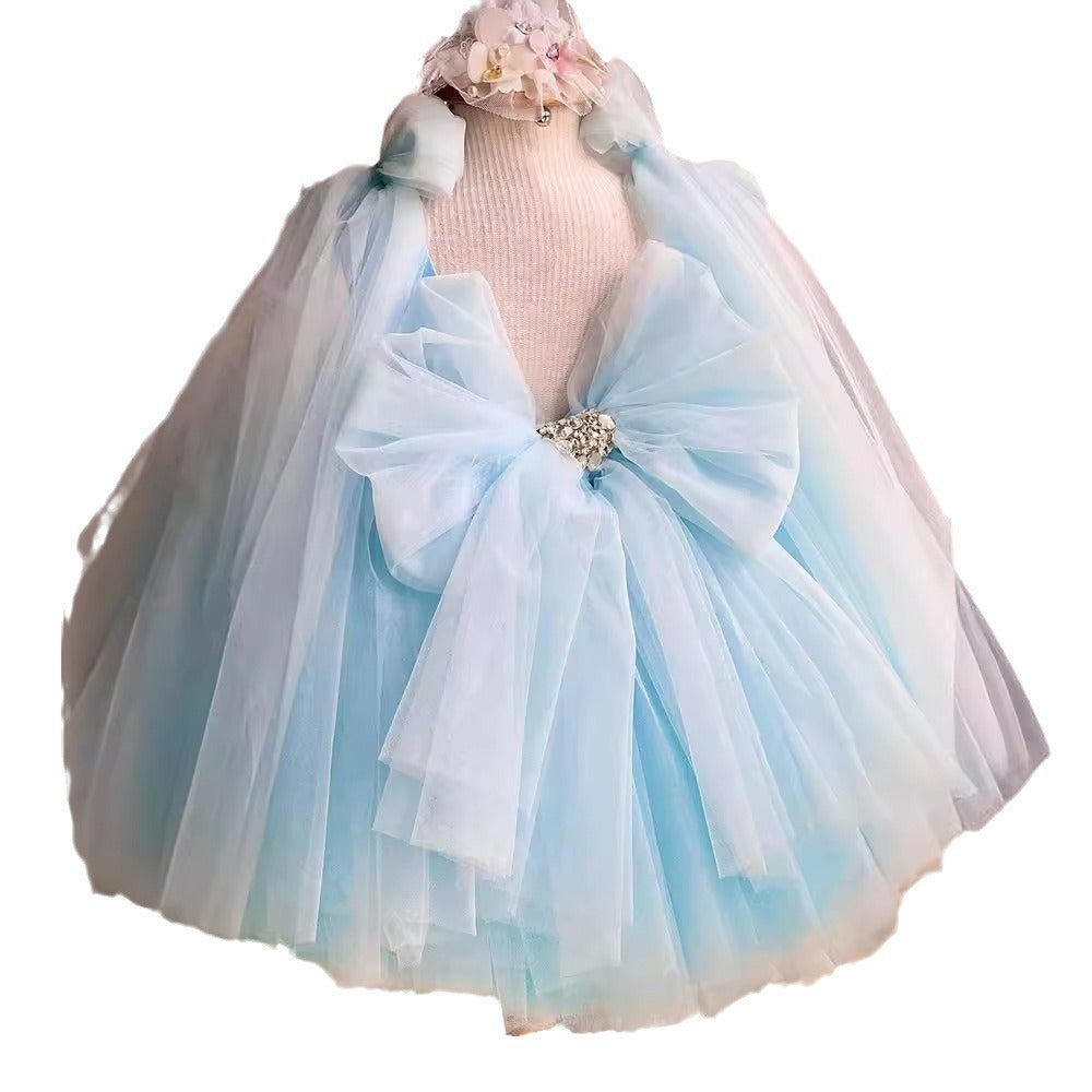 “BLUE BLOSSOM” EMBROIDERED CEREMONY DRESS