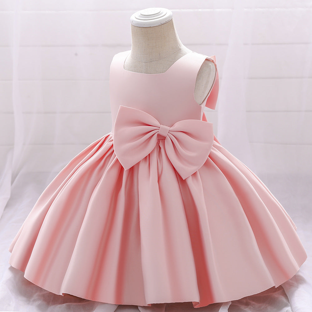 GORGEOUS CEREMONY DRESS WITH XXL BOW IN MULTIPLE COLORS