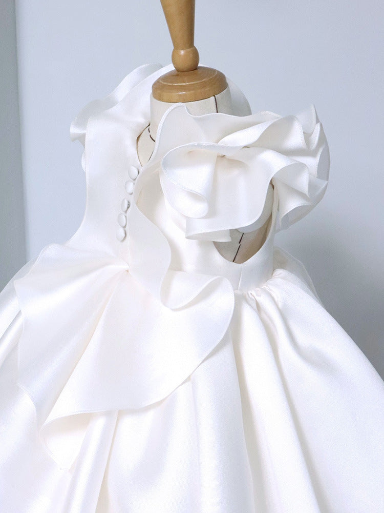 “WAVES OF SATIN” – WHITE DRESS FOR WEDDINGS & CEREMONIES