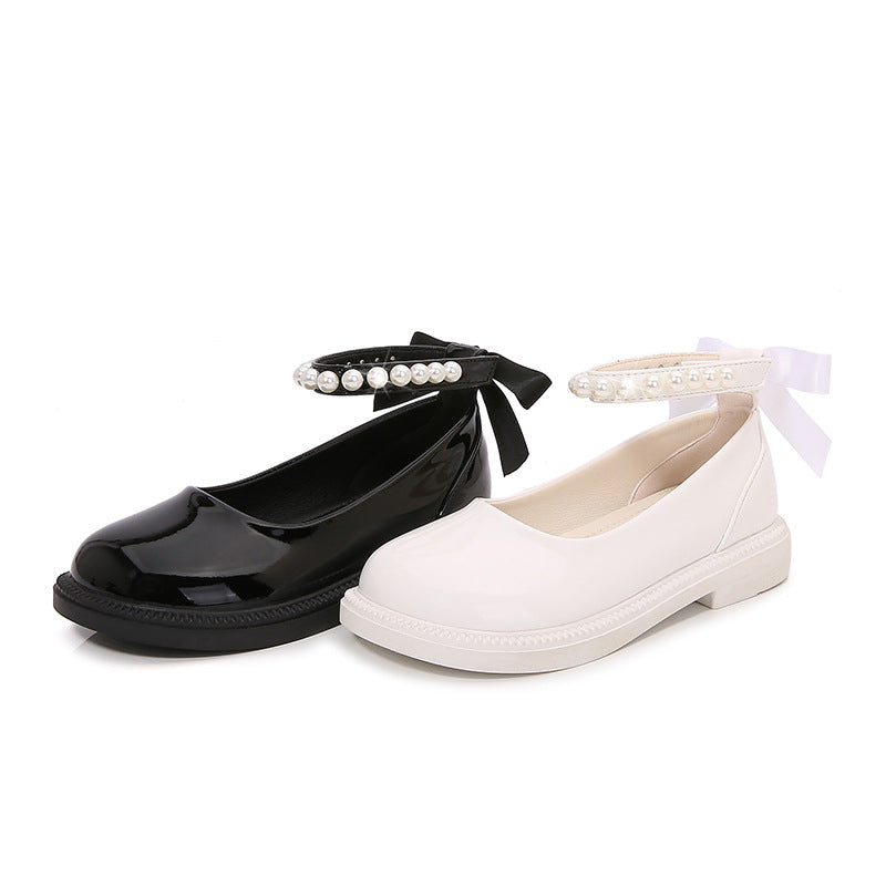 PEARL STRAP PATENT SHOES – CLASSIC CHARM WITH A TWIST