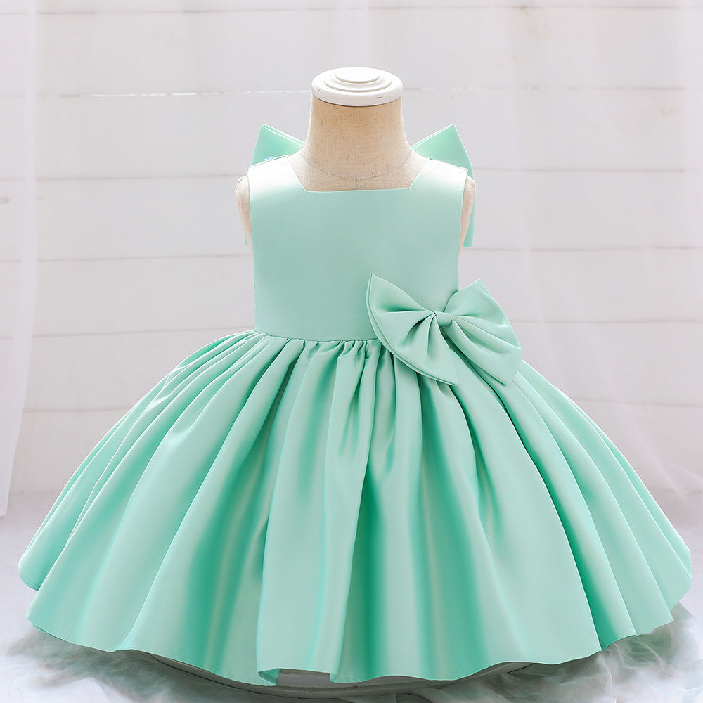 GORGEOUS CEREMONY DRESS WITH XXL BOW IN MULTIPLE COLORS