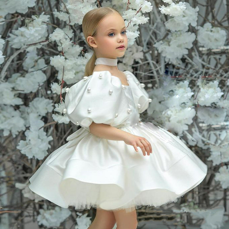“SATIN PEARL DREAM” – WHITE PARTY DRESS FOR ALL OCCASIONS