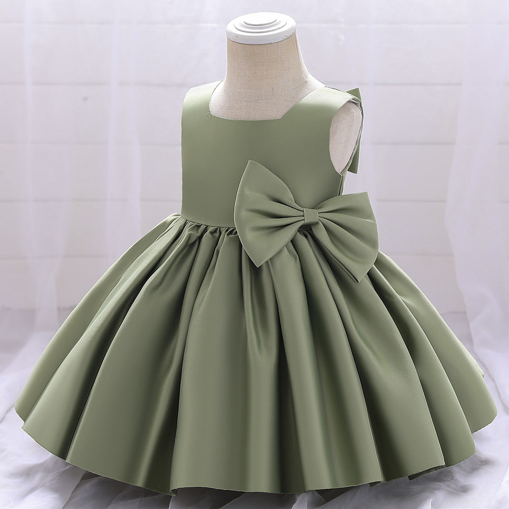 GORGEOUS CEREMONY DRESS WITH XXL BOW IN MULTIPLE COLORS