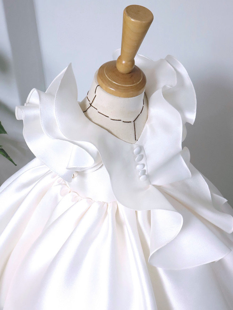 “WAVES OF SATIN” – WHITE DRESS FOR WEDDINGS & CEREMONIES