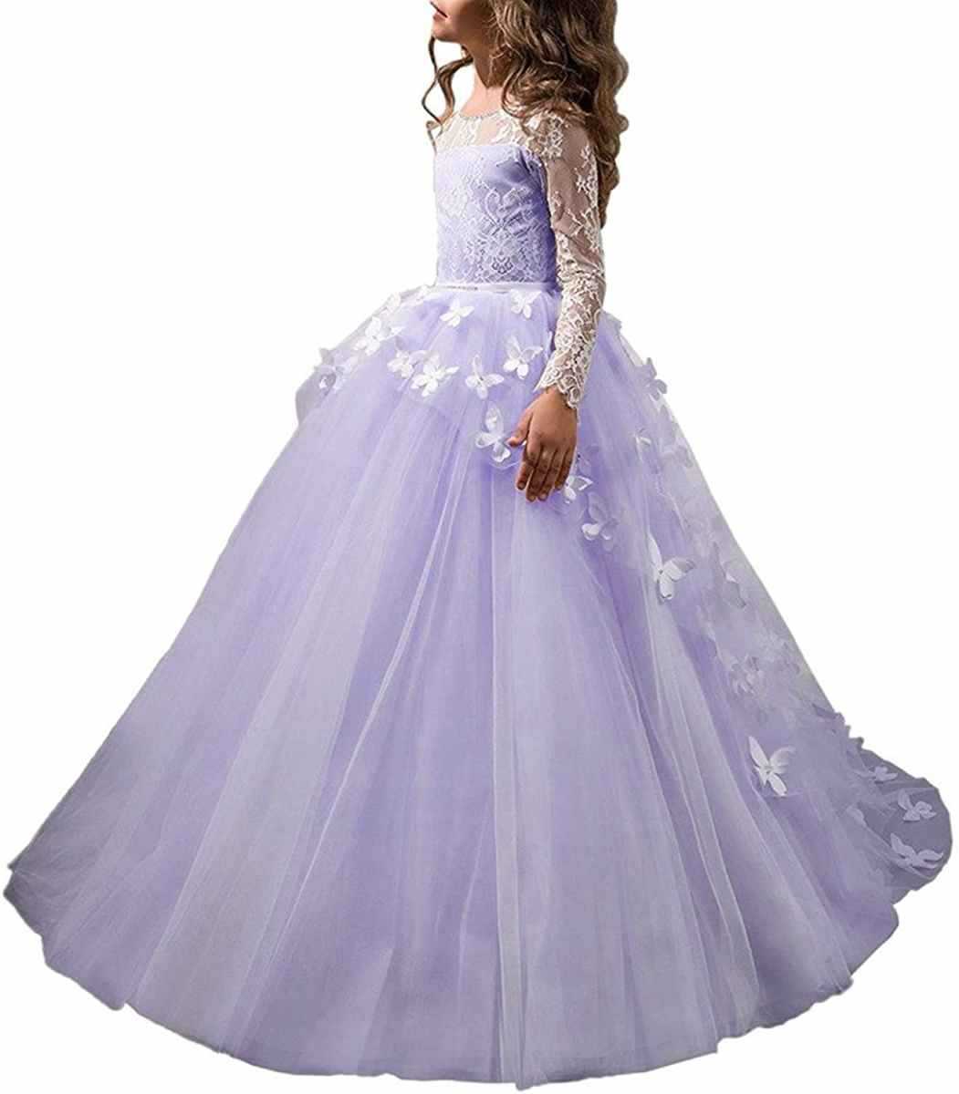 FARFALLA” LACE & TULLE DRESS WITH BUTTERFLY EMBROIDERY